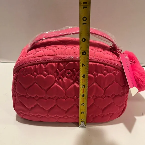 NWT Betsy Johnson Hot Pink Quilted Heart Bag - Picture 14 of 16